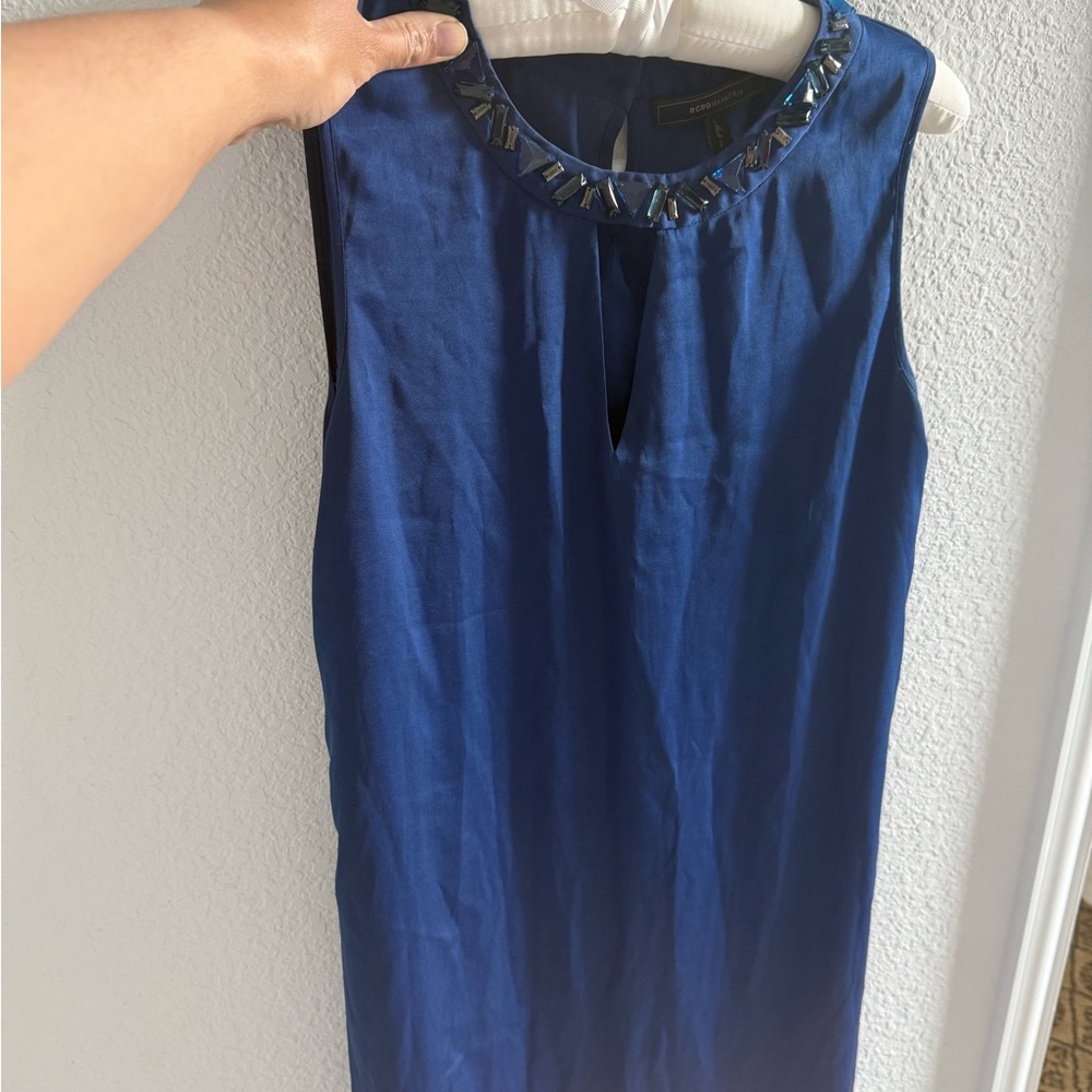 BCBGMaxAzria Blue Asymmetrical Dress